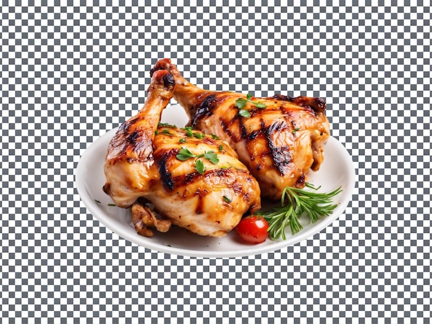 PSD grilled chicken isolated on transparent background