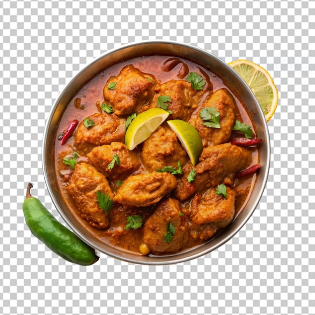 Grilled chicken or roasted bbq with spices and tomato on a transparent background