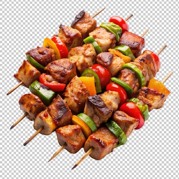 Grilled food barbecue shashlik grilling churrasco isolated on transparent background