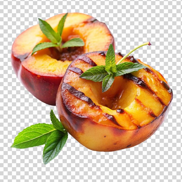 PSD grilled peach isolated on transparent background