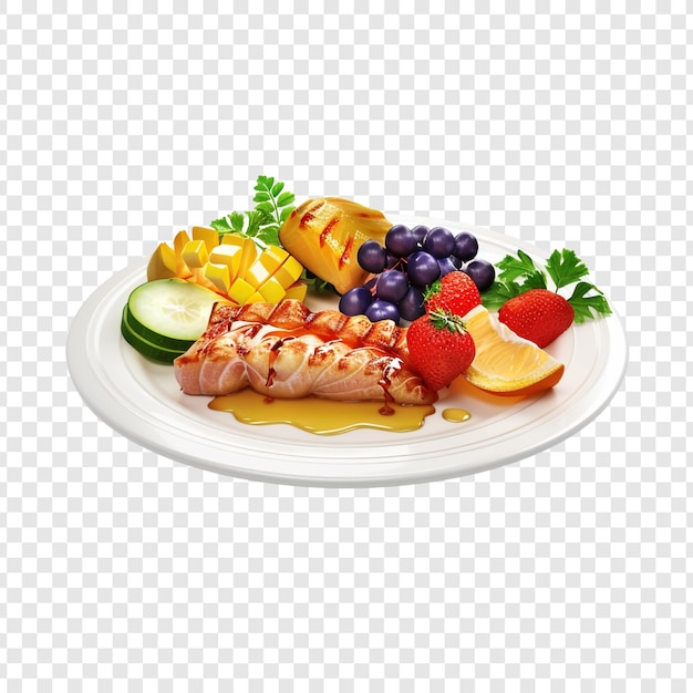 PSD grilled salmon with fruit