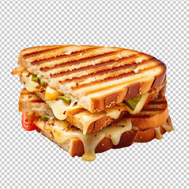 Grilled sandwich isolated on transparent background