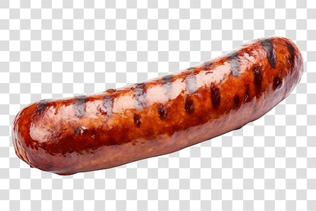 Grilled sausage on transparent background