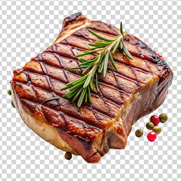 PSD grilled steak isolated on transparent background