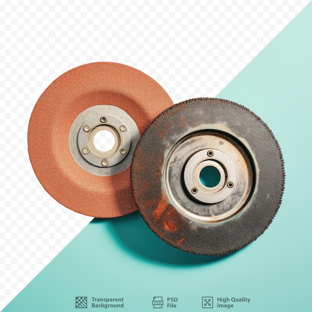 Grinder discs for paint rust and oxidation removal isolated on transparent background top view