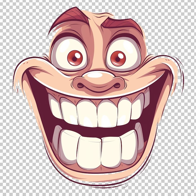 PSD grinning face 3d rendering cartoon