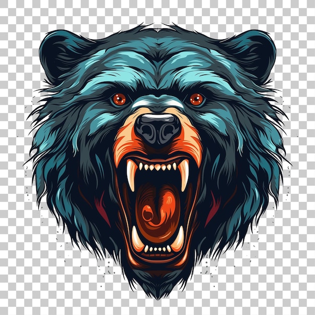 Grizzly bear head vector illustration for tshirt design