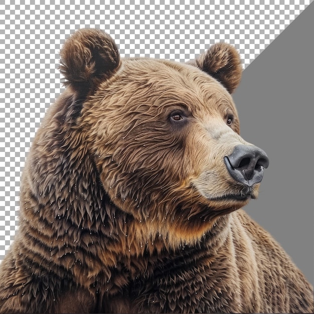 Grizzly bear white background