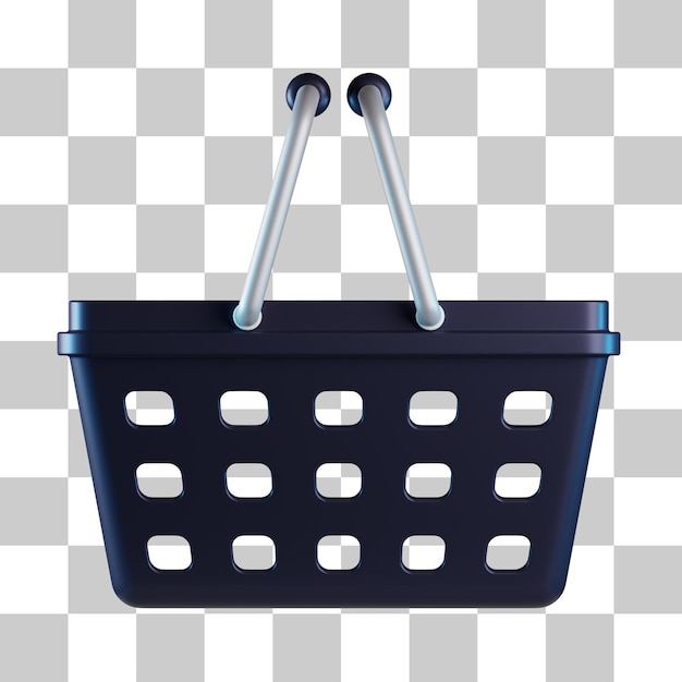 Groceries Shopping Basket 3D Icon