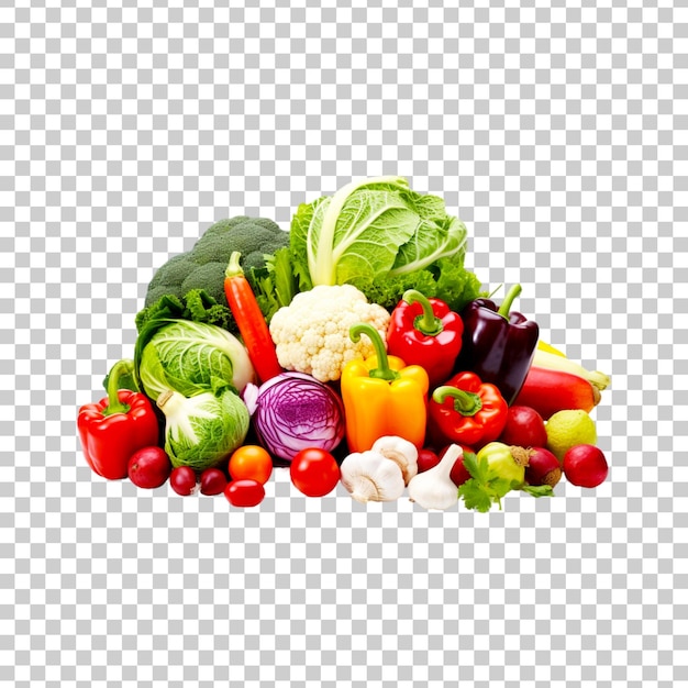 Groceries and vegetables isolated on transparent background