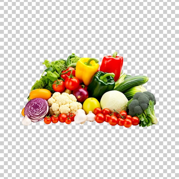 Groceries and vegetables isolated on transparent background