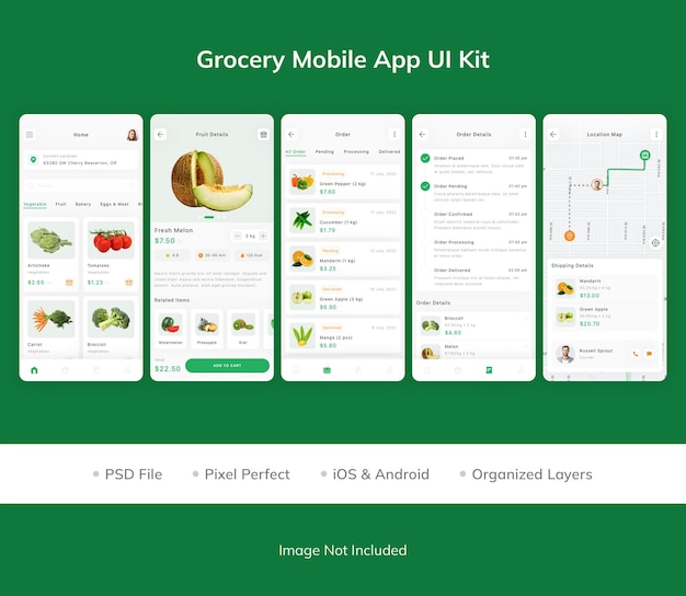 Grocery Mobile App UI Kit