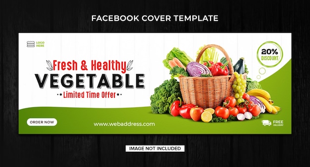 Grocery or Vegetable food Facebook cover template