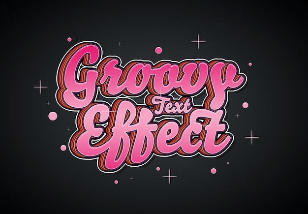 Groovy text effect Mockup