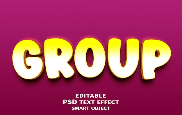 group 3d text effect design