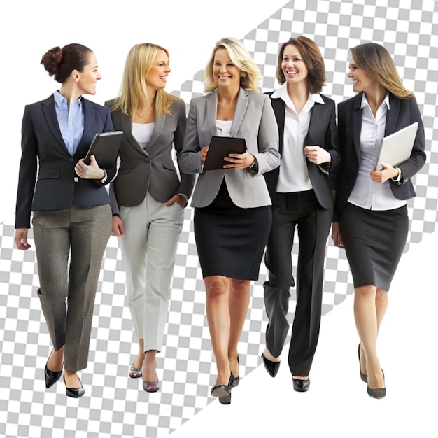 PSD group of businesswomen posing and looking at camera