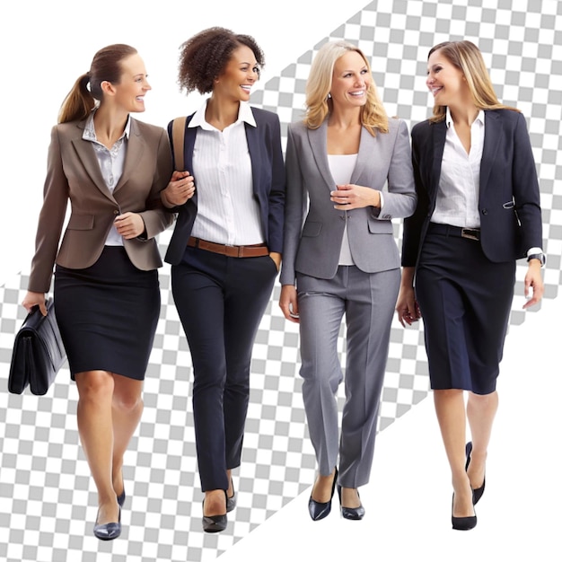 PSD group of businesswomen posing and looking at camera