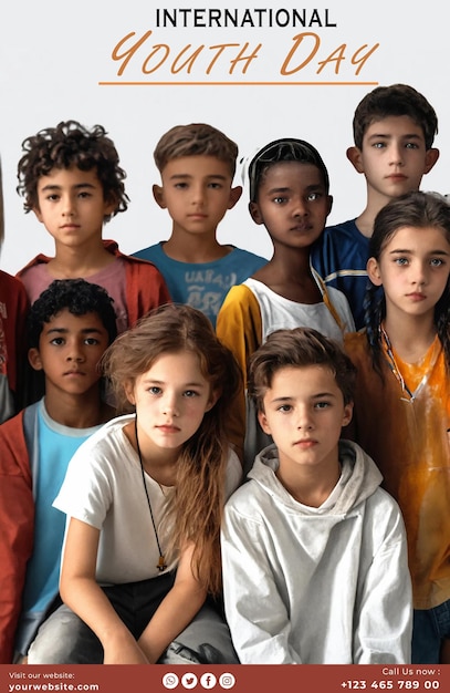 PSD a group of children posing for a photo with one wearing a blue shirt that says quot im a quot