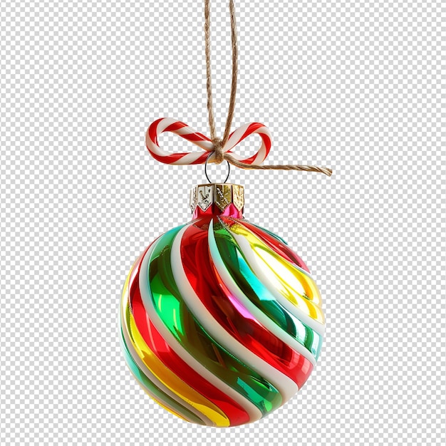 a group of christmas ornaments with gold and red stripes on a gray background