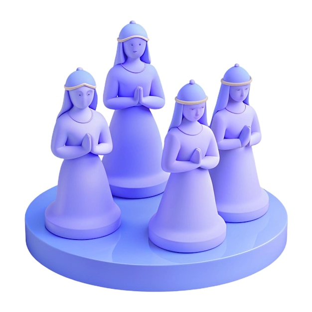 a group of figurines with the word quot the name of the god quot on the top