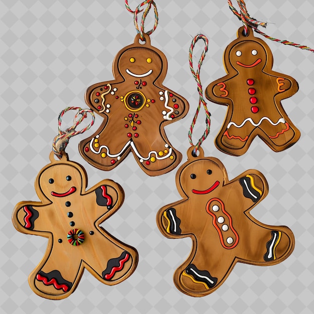 PSD a group of gingerbread men and a gingerbread man christmas cookie