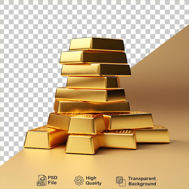 group gold bars isolated on transparent background include png file