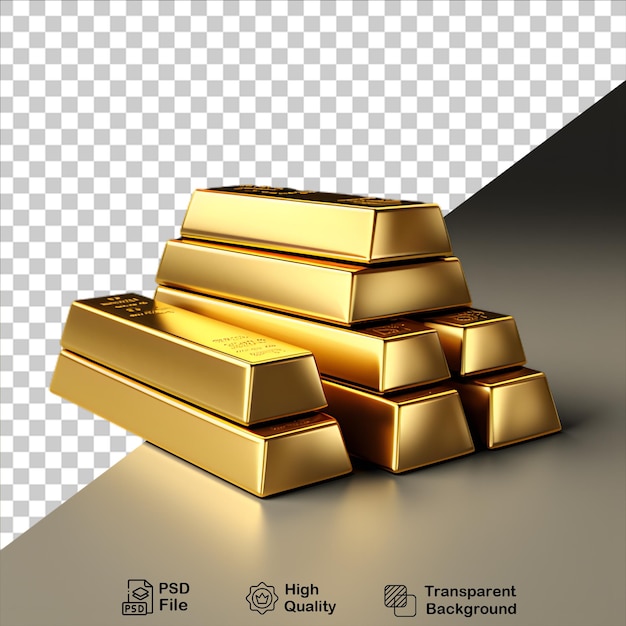 group gold bars isolated on transparent background include png file