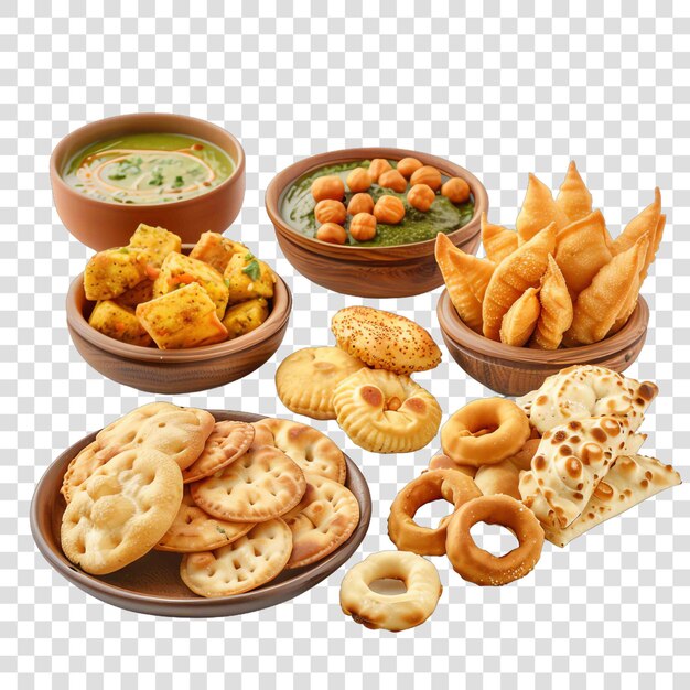 Group of Gujarati snacks hinduon transparent background