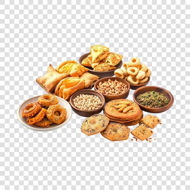 Group of Gujarati snacks hinduon transparent background