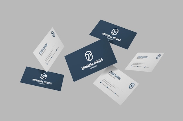 Group of minimal business card mockup