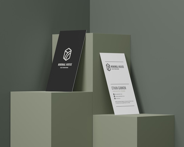 Group of minimal business card mockup