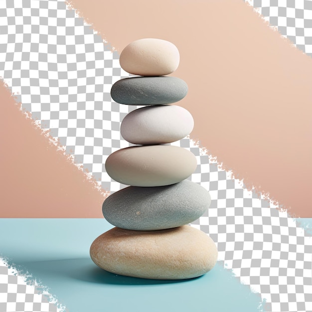 Group of pebbles on transparent background