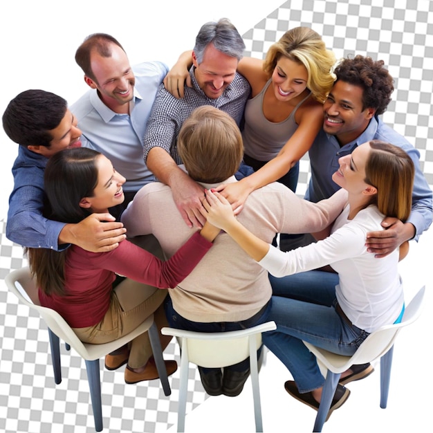 Group of people celebrating with hands in a restaurant