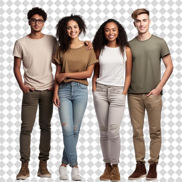 a group of people posing for a photo with one wearing a white shirt that says  i love you