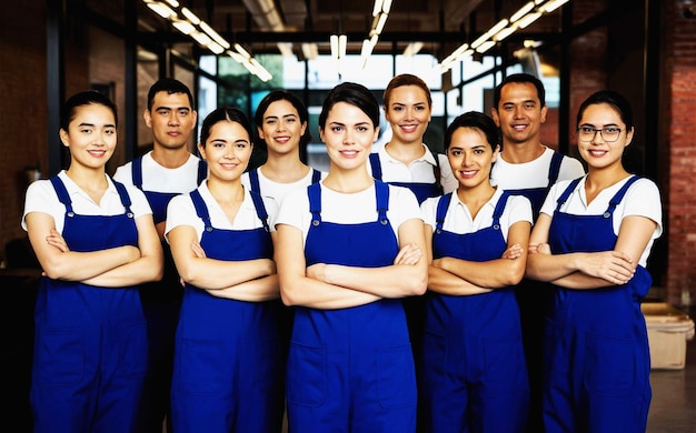 a group of people with their arms crossed