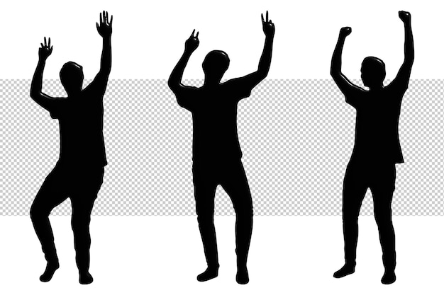 A group of people with their arms raised in the air.