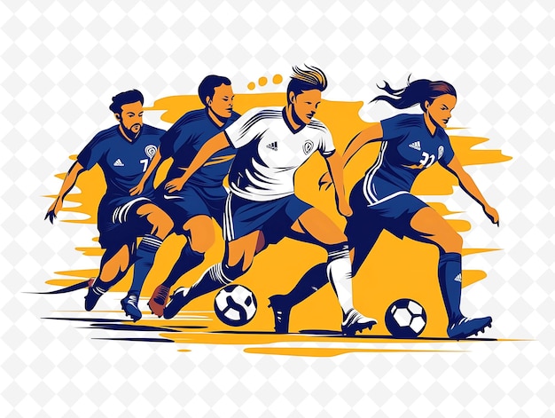 a group of soccer players are running with the ball