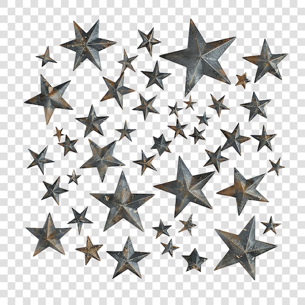 group of stars realitic isolated on transparent background