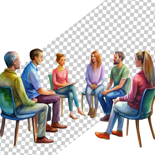 PSD group therapy illustration concept