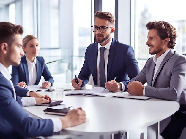 Group of three modern business persons image