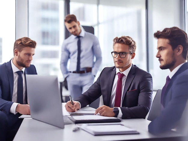 Group of three modern business persons image