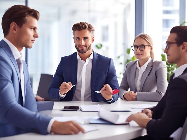 Group of three modern business persons image