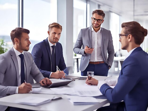 Group of three modern business persons image