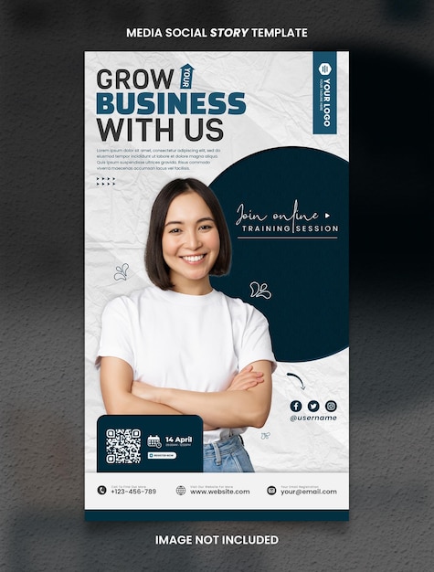 Grow Business White Background Media Social Story Post Template