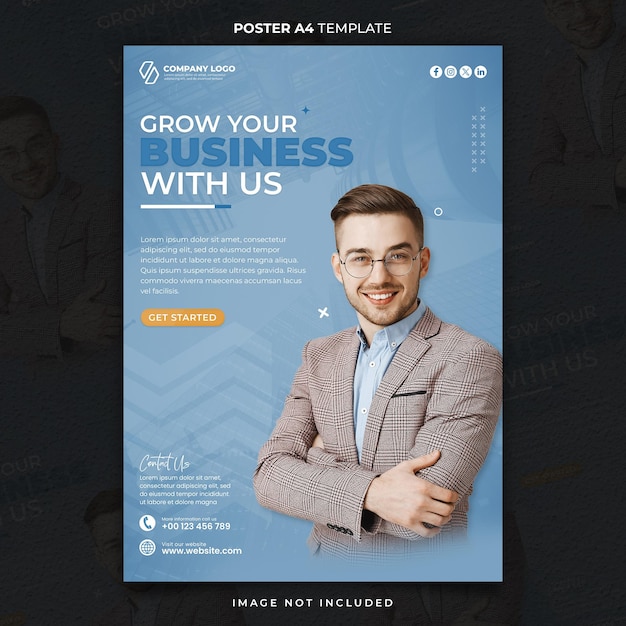 Grow Your Business Poster A4 or Banner Template