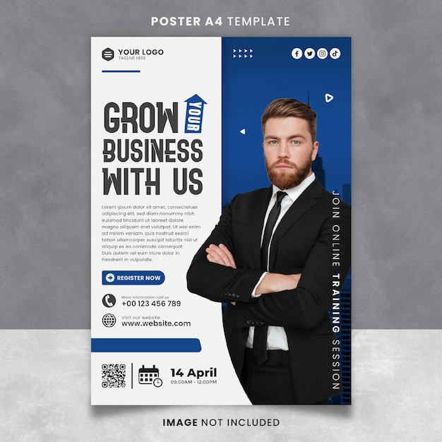 Grow Your Business Poster or Banner Template Ready to print