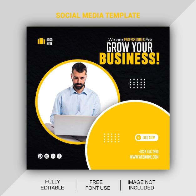 grow your business social media media design template