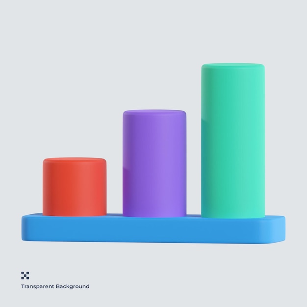 Growth chart 3d illustration