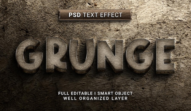 Grunge 3d style text effect