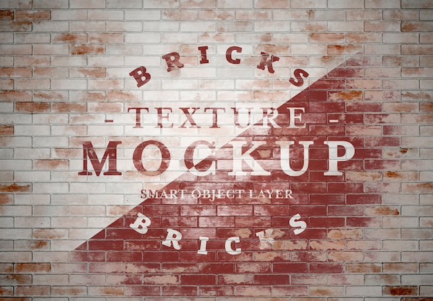 Grunge brick texture mockup